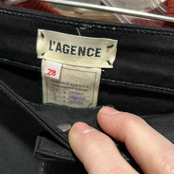 L'Agence Black Waxed Skinny Denim Size 28 - Picture 9 of 15